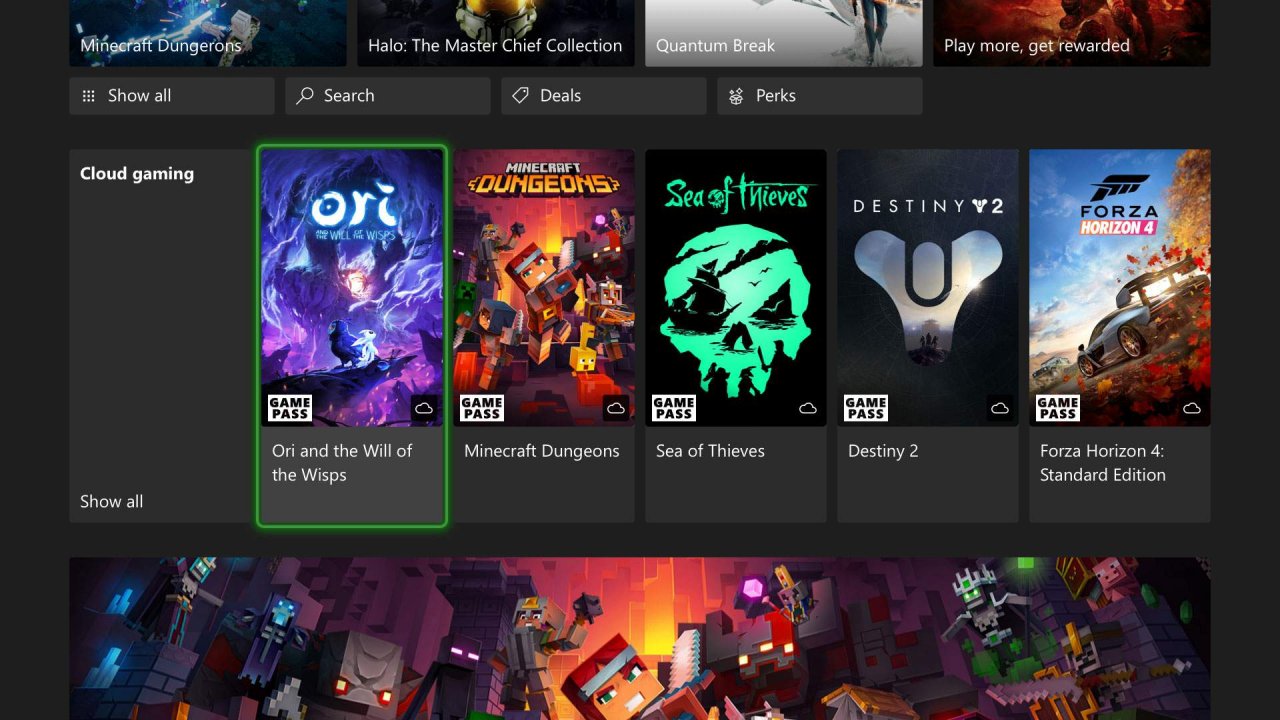 [22/10/2021] Cloudgaming: Menü in der App des Xbox Game Pass