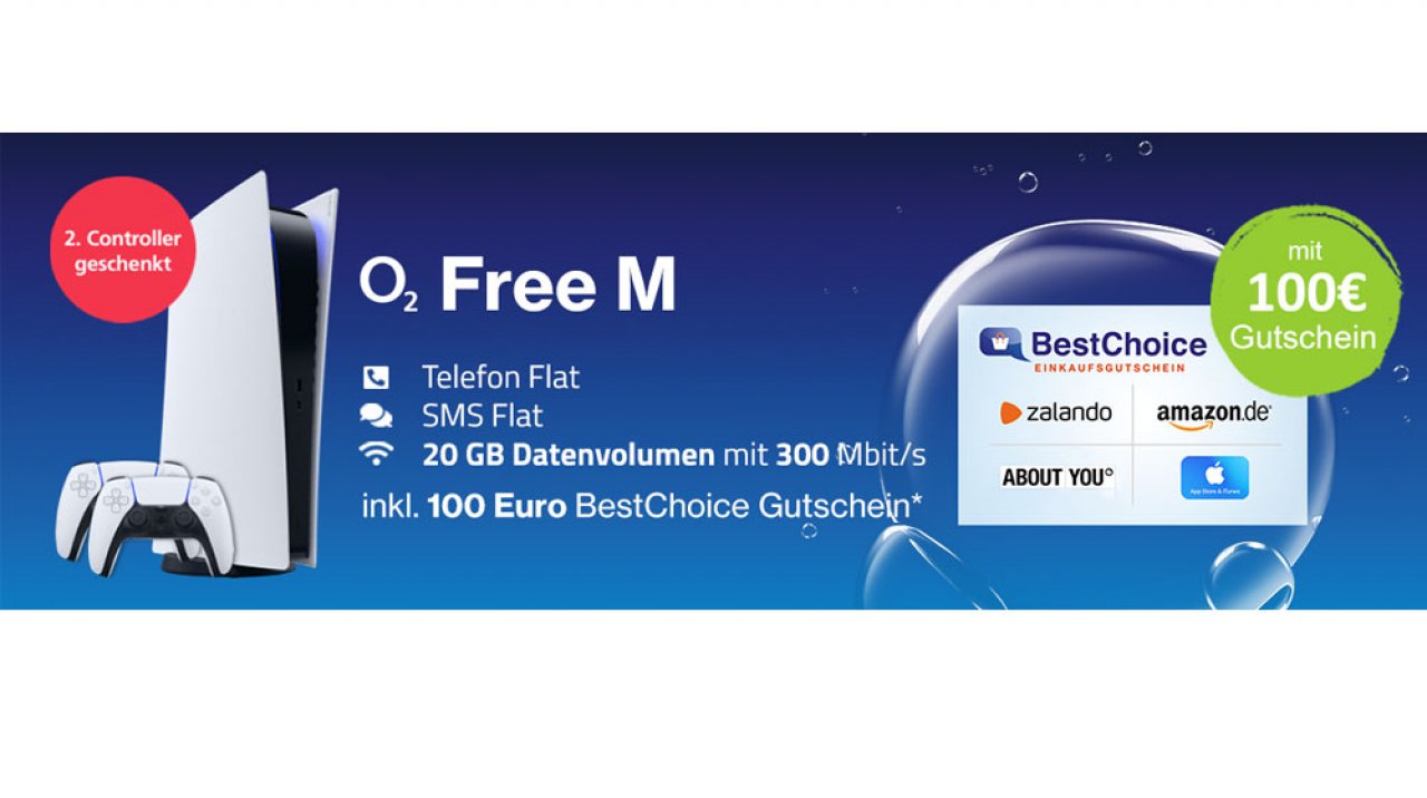 [28/10/2021] PS5 kaufen: Jetzt inklusive 100 Euro Amazon-Gutschein bei o2 bestellbar