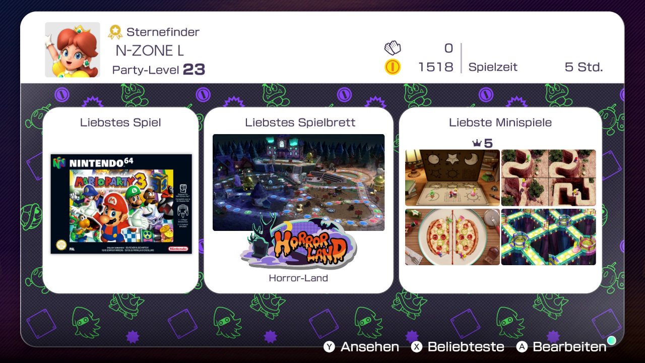 [27/10/2021] Mithilfe der Spielerkarte kann nun jeder seine Mario-Party-Vorlieben mit der ganzen Welt teilen.