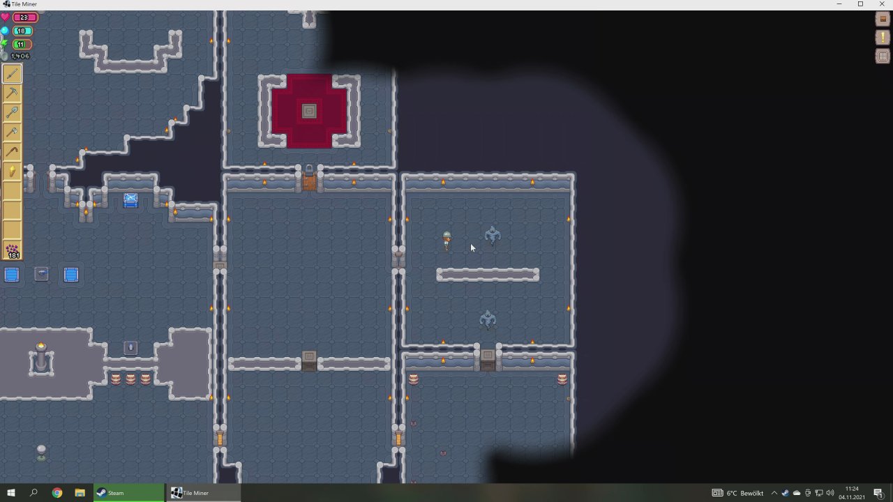 Luftdungeon mit Gegnern, die versuchen einen aus dem Dungeon zu verscheuchen. 