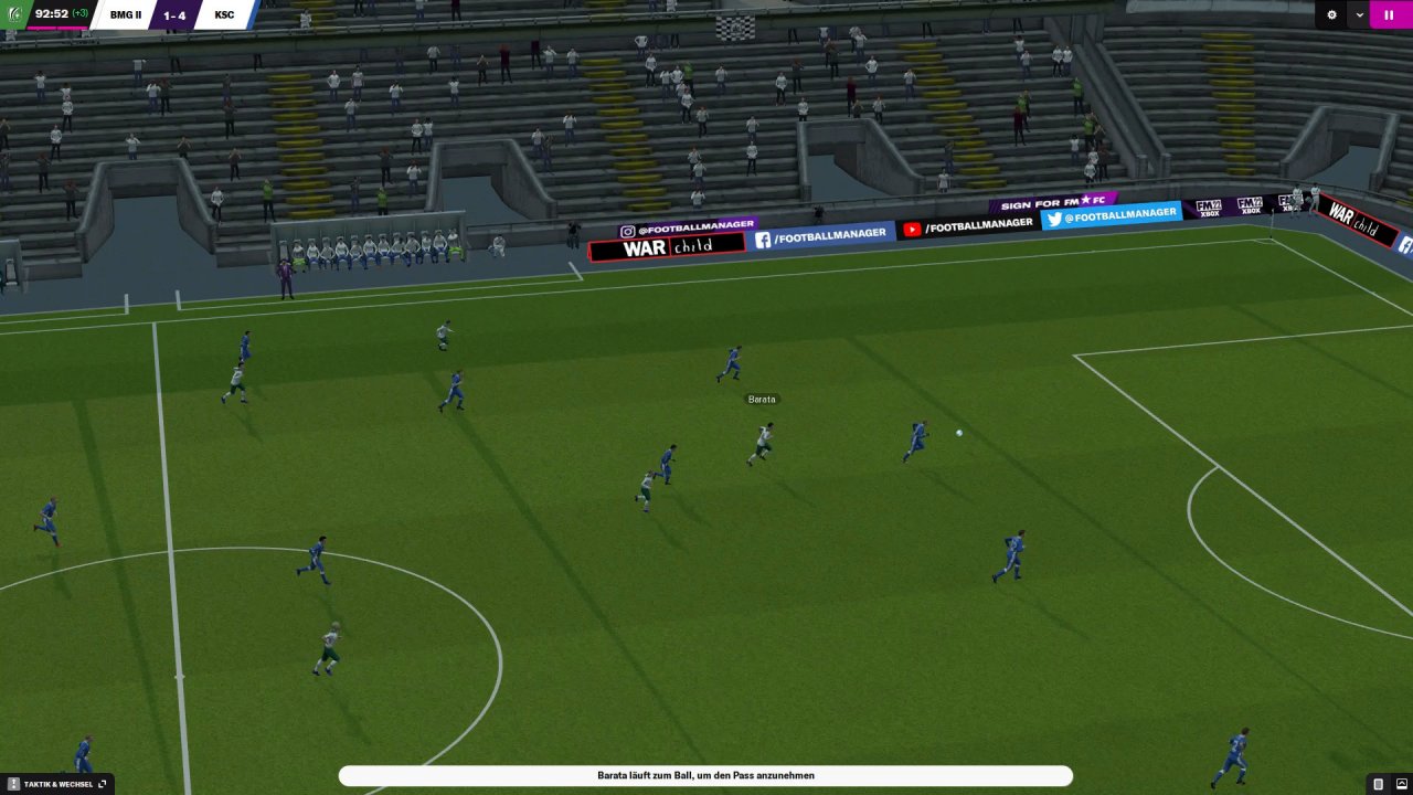 [11/11/2021] Die Match Engine des FM 2022 wurde nochmal etwas überarbeitet. Ein absoluter Augenschmaus ist das Spiel aber noch immer nicht.
