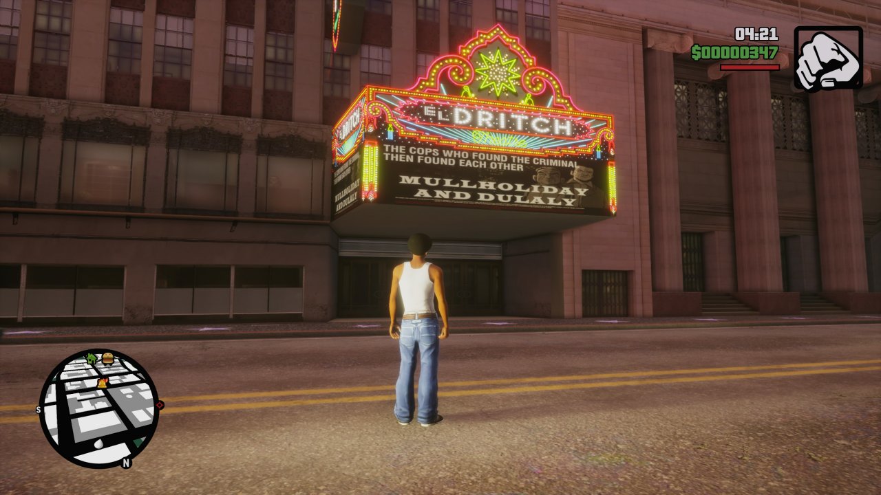 [24/11/2021] Die Texturen der GTA-Trilogie wurden mit Hilfe einer KI hochskaliert, so entstanden einige Fehler auf Schildern.