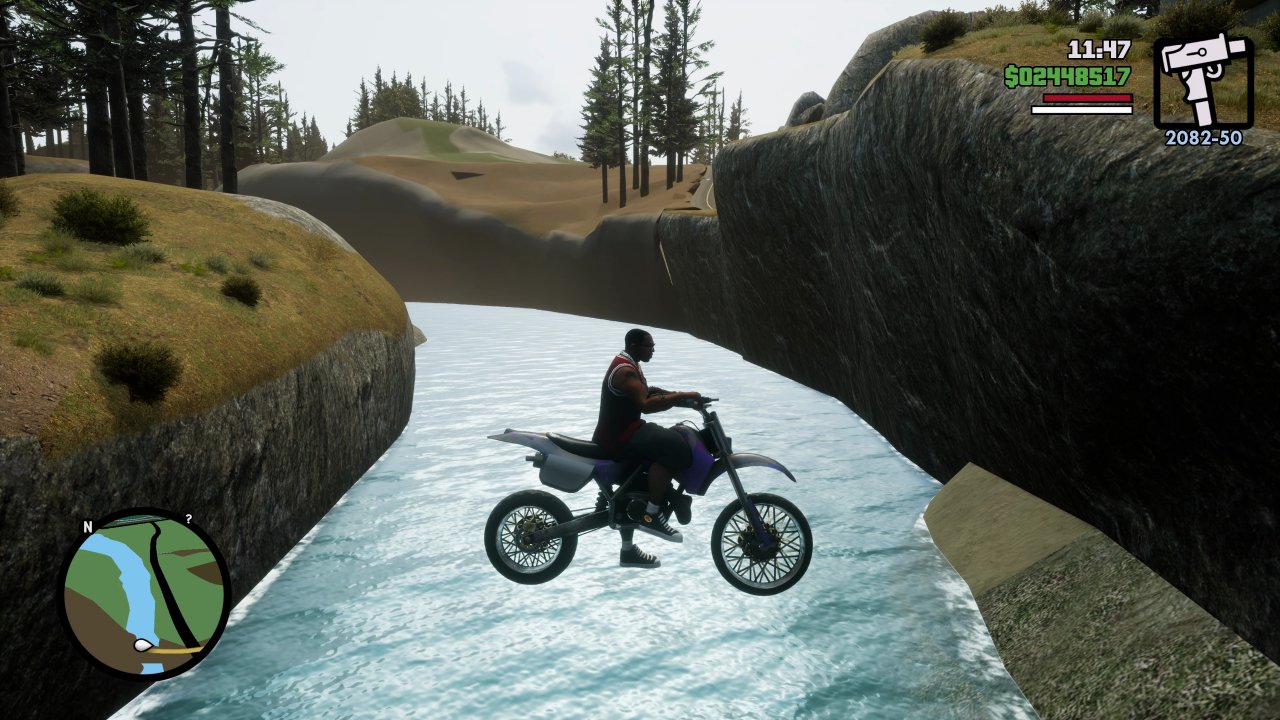 [18/11/2021] Wer braucht schon sichtbare Brücken? CJ in San Andreas jedenfalls nicht, dachte sich wohl Rockstar und freute sich auf’s Weihnachtsgeschäft.