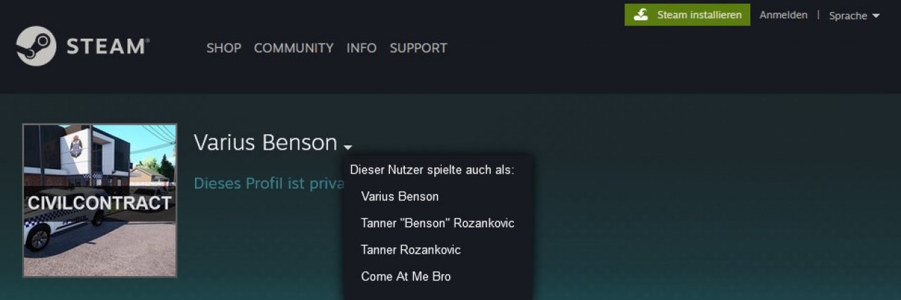 [12/11/2021] Der neue Earth-2-Dev Tanner Rozankovich ist der „Civil Contract“-Betrüger „Varius Benson“ – das kann man jederzeit einfach über Steam nachprüfen.