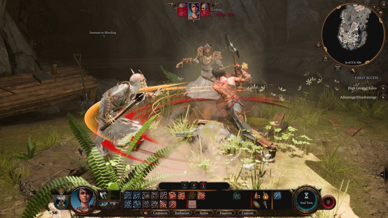 Ein Barbar aus Baldur's Gate 3 im Kampf.