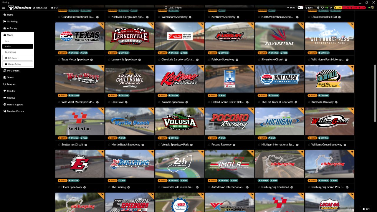 [25/03/2022] Es gibt zahlreiche Fahrzeuge und Strecken in iRacing, welche meistens für circa 12 bis 14 Euro einzeln verkauft werden. Die Auswahl ist üppig, der Preis leider ebenso.