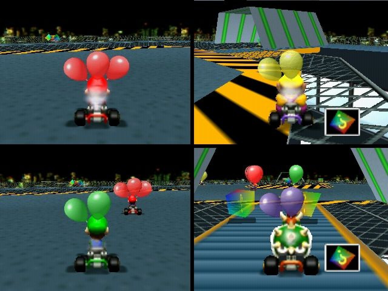 [18/03/2022] In Vier-Spieler-Battle-Modus rückten die Spieler damals ganz dicht vor dem Fernseher zusammen. Luftballons und Power-Ups sorgten für reichlich Trubel auf dem Bildschirm. &nbsp;