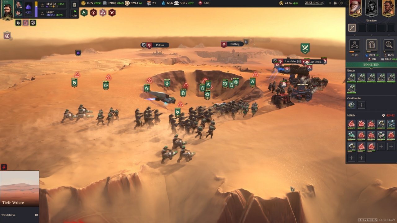 [28/04/2022] Grafisch ist Dune: Spice Wars kein Hingucker, die Darstellung der Wüste ist aber sehr hübsch geraten.