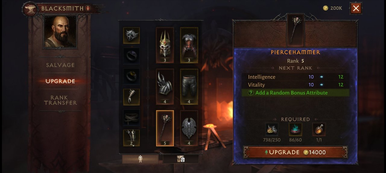 [25/04/2022] Eure Items könnt ihr mit der Zeit aufwerten. Das ist teuer, allerdings lassen sich die Ränge unkompliziert auf neue Ausrüstung übertragen.&nbsp;(Screenshot aus der Beta)
