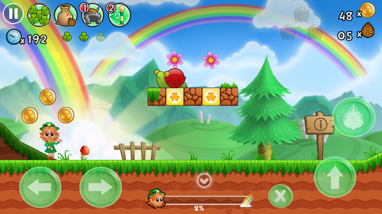 [31/05/2022] Wie gut das von Super Mario Bros. etablierte Gameplay-Konzept auch heute noch funktioniert, sieht man&nbsp; an diversen Mobile-Games. Hier im Bild: das launige, mehr als 250 Millionen Mal heruntergeladene Lep’s World 3 des österreichischen Entwicklers Nerbyte.