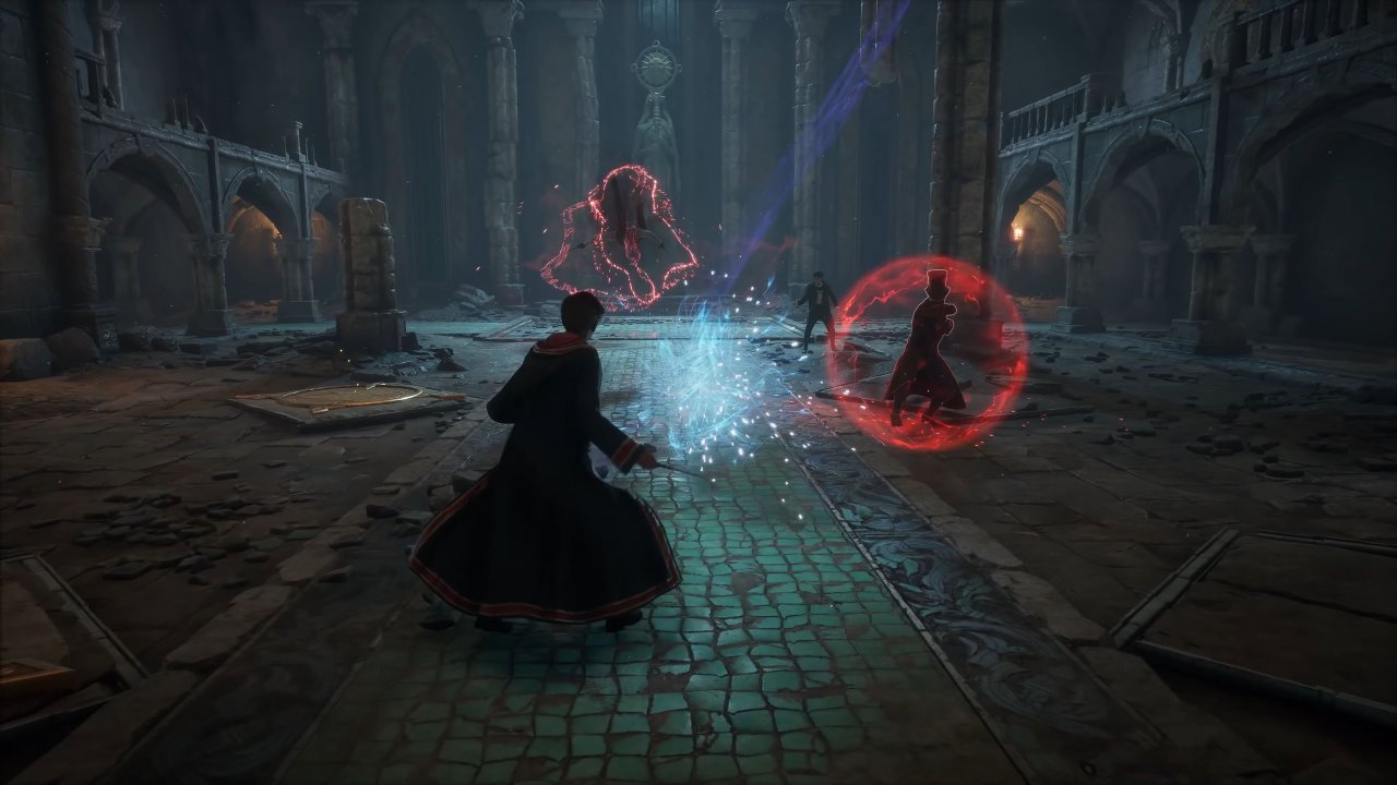 Die Spielfigur in Hogwarts Legacy wirkt einen Zauber.