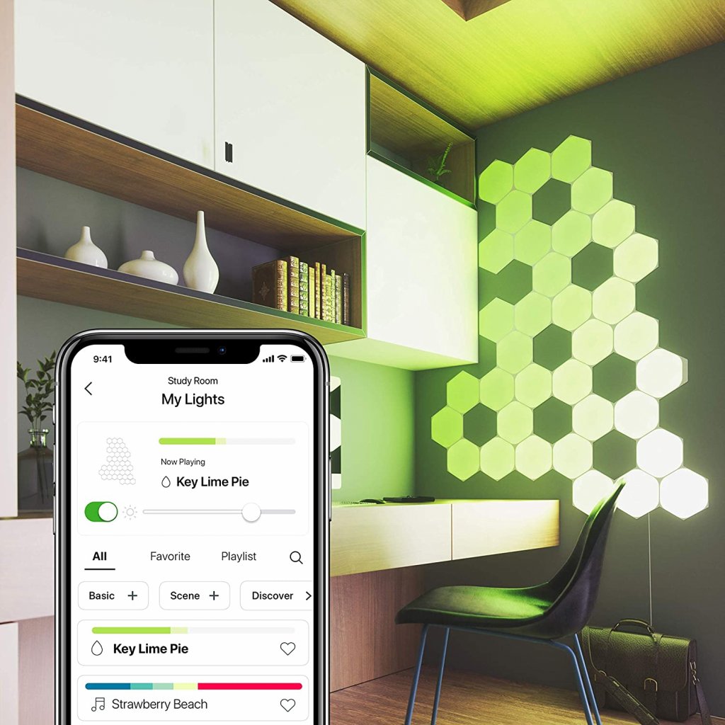 [30/05/2022] Die Bedienung der Nanoleaf Shapes, Triangles oder Hexagons erfolgt bequem über die Nanoleaf-App.