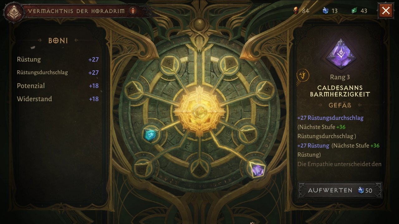 [15/06/2022] Das Vermächtnis der Horadrim ist eines von zig Upgrade-Systemen.