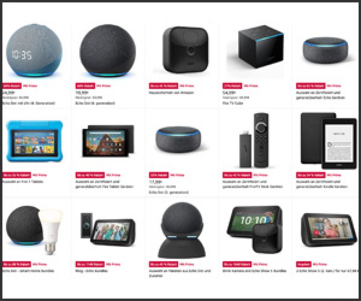 [08/07/2022] Amazon wirft Alexa spottbillig raus: Zahlreiche Amazon-Geräte mit Alexa und Prime Video gibt es derzeit mit Rabatten von bis zu 68% zu kaufen.
