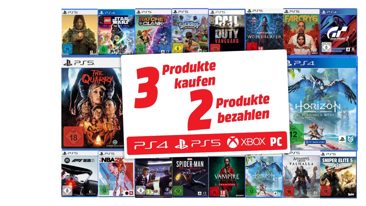 [18/07/2022] 3 Spiele kaufen, nur 2 bezahlen: Media Markt macht's möglich!
