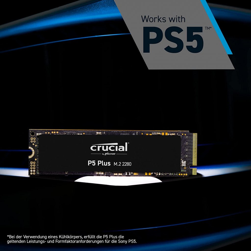 [02/08/2022] Die PS5-kompatible SSD Crucial P5 Plus mit 1TB gibt es bei Amazon fast 40% günstiger.