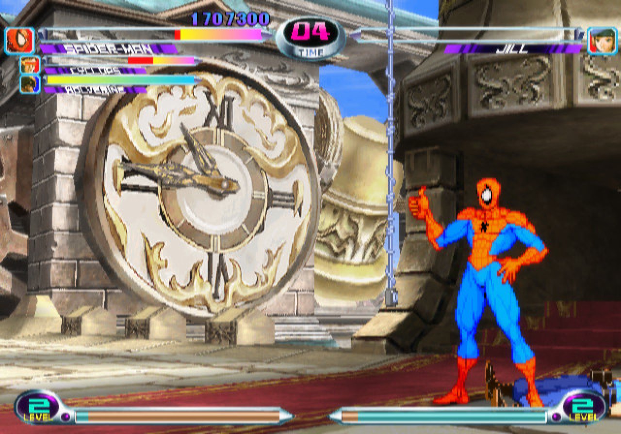 [10/08/2022] Spidey war sich auch für saftige Prügeleien in Marvel vs. Capcom nicht zu schade. Während der Kloppereien klopft der Netzspinner munter seine Sprüche.