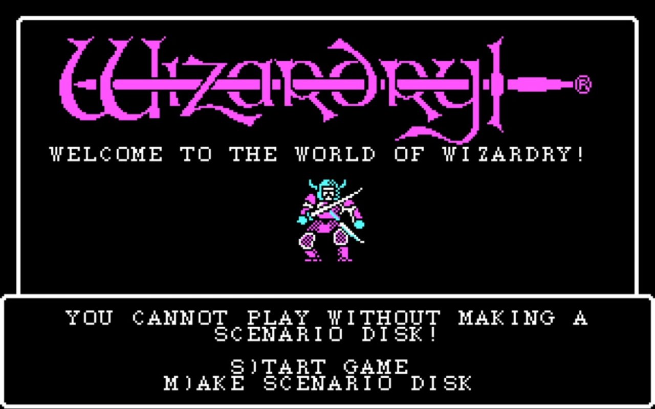 [20/09/2022] Die Grafik des ersten Wizardry-Rollenspiels war derart schlicht, dass die vier CGA-Farben locker ausreichten.