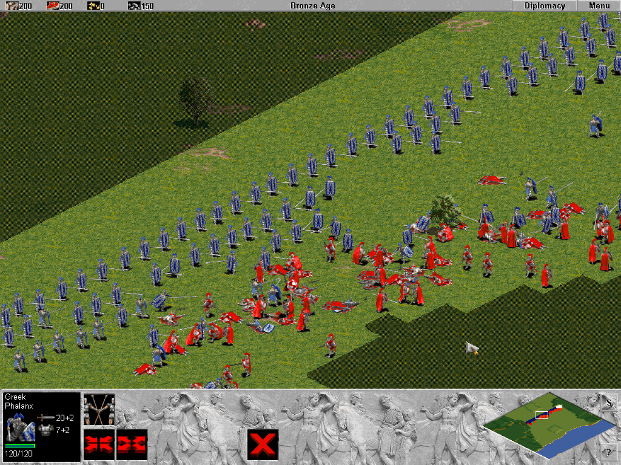 [14/09/2022] Derart organisierte Kämpfe gab es auch in Age of Empires vergleichsweise selten. Formationen kamen erst mit dem zweiten Serienteil dazu.
