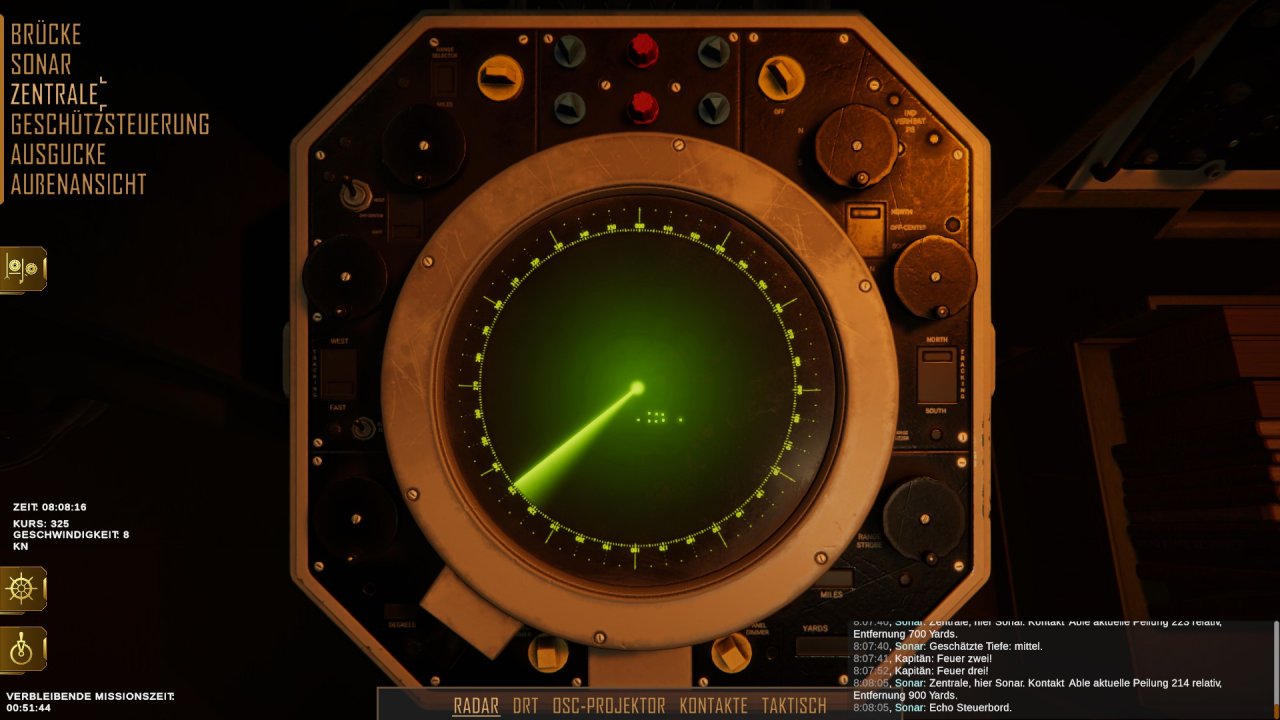 [28/09/2022] Das Radar ist schlägt normalerweise zuerst an, da es für Überwasser-Kontakte gedacht ist.&nbsp;