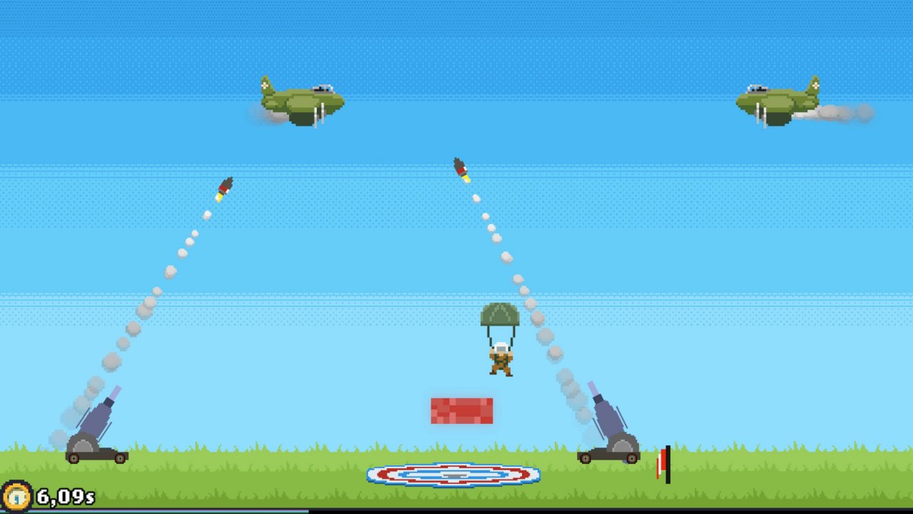 [26/10/2022] Hier bedienen wir die Air-Sea-Battle-Kanonen und das Breakout-Paddle, um Fallschirmjäger zu killen. &nbsp;