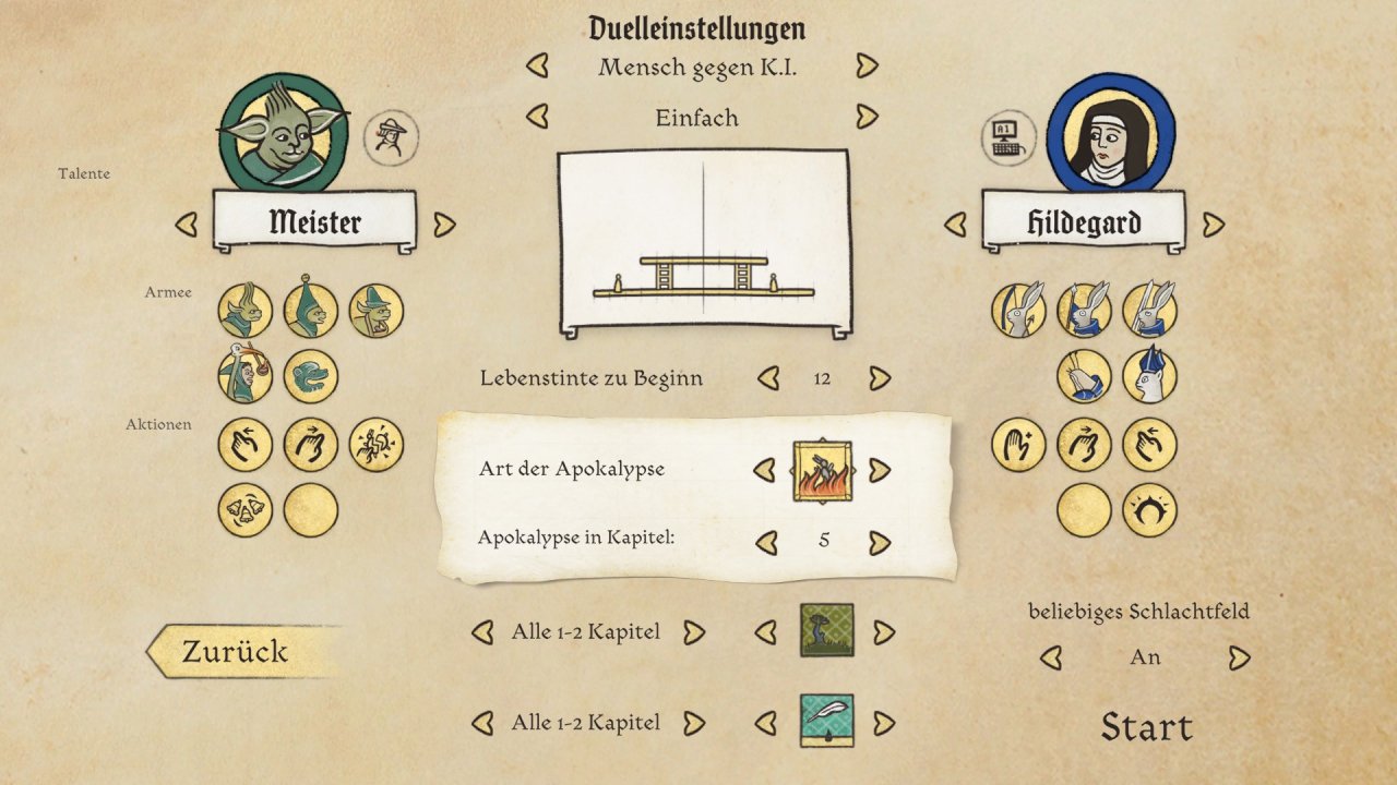 [07/10/2022] Im Duell-Auswahlbildschirm könnte ihr alles Mögliche einstellen. Hier befindet sich auch der Hot-Seat-Modus, der euch mit einer Maus und Tastatur gegen einen Freund neben euch antreten lässt.