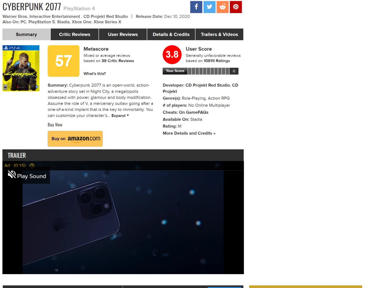[14/10/2022] Cyberpunk 2077 war gerade auf der alten Konsolengeneration ein Totalschaden. Dieser Metacritic-Absturz hätte die Belegschaft eigentlich ihren hart erarbeiteten Bonus gekostet. Aber aufgrund der Umstände gab CD Projekt Red schlussendlich nach und zahlte dennoch.&nbsp;