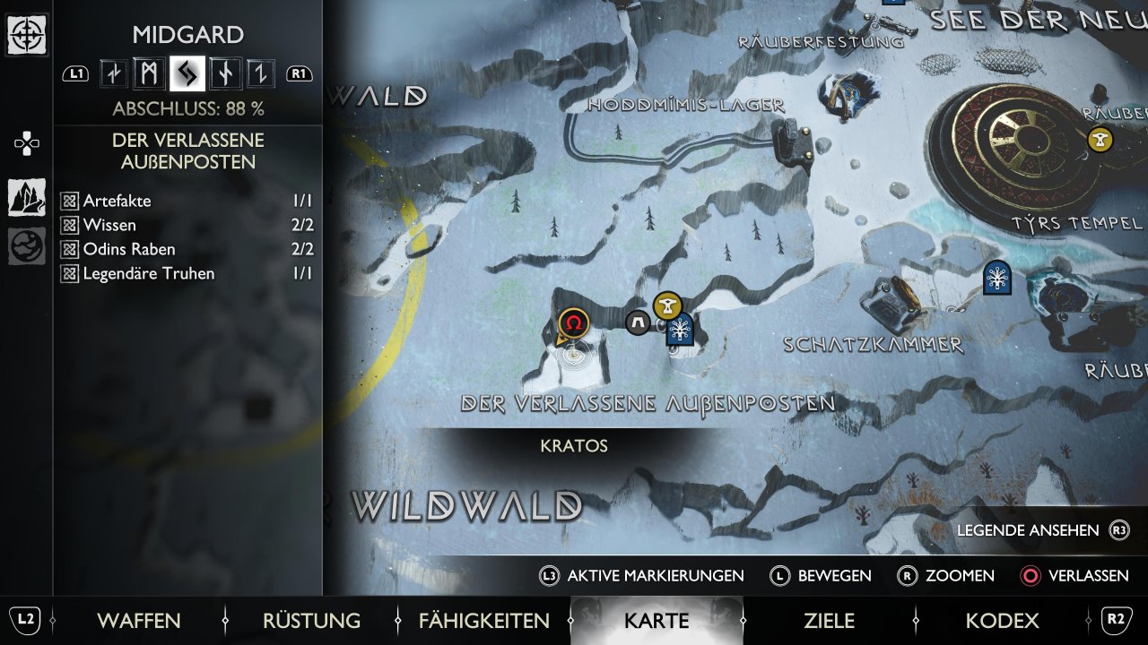 [09/11/2022] Die erste Trollstatue findet ihr in Midgard im verlassenen Außenposten. (siehe Kratos-Symbol)