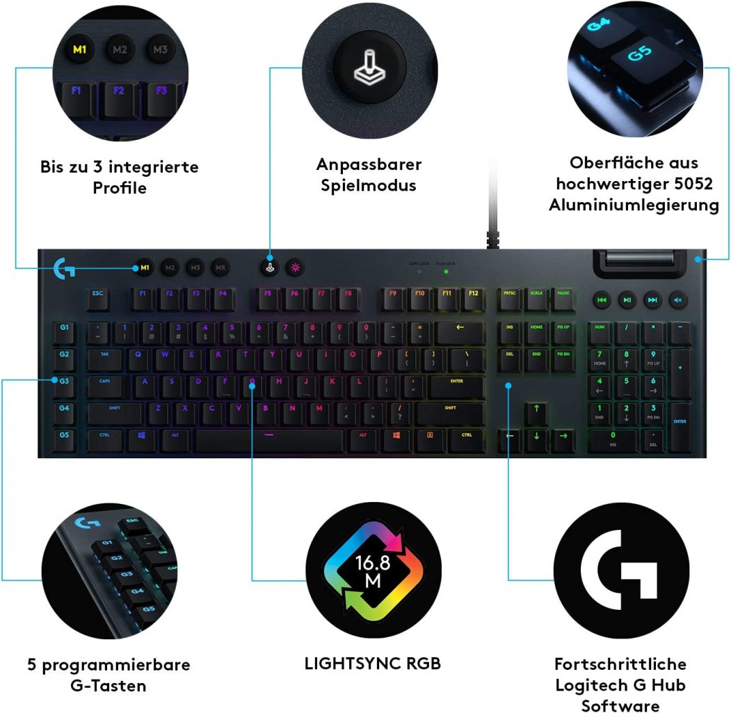[15/11/2022] Jetzt mit hohem Rabatt bei Amazon: Logitech Gaming-Tastatur G815.