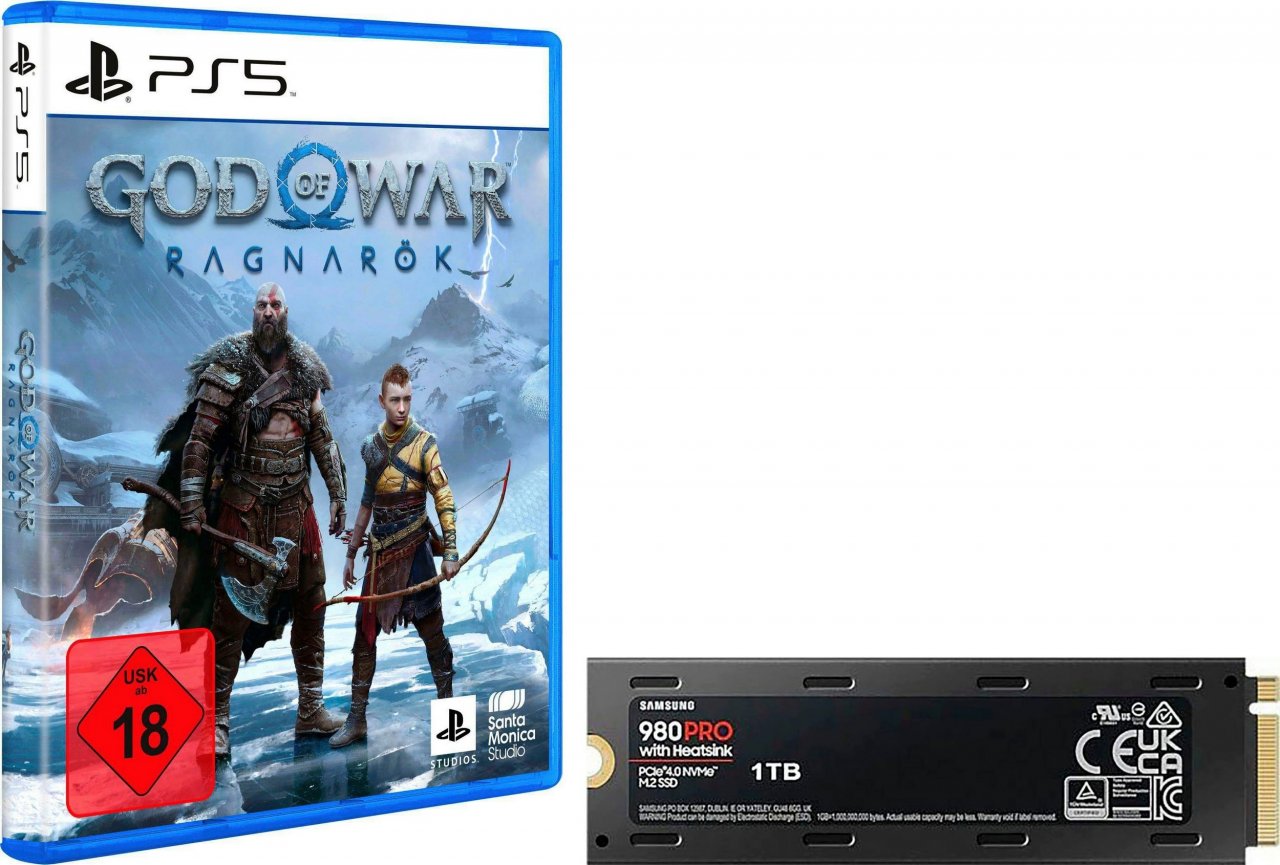 [15/11/2022] Beim Black Friday 2022 bei Otto kann man das PS5-Spar-Bundle mit God of War Ragnarök und Samsung SSD mit 1 TB kaufen.