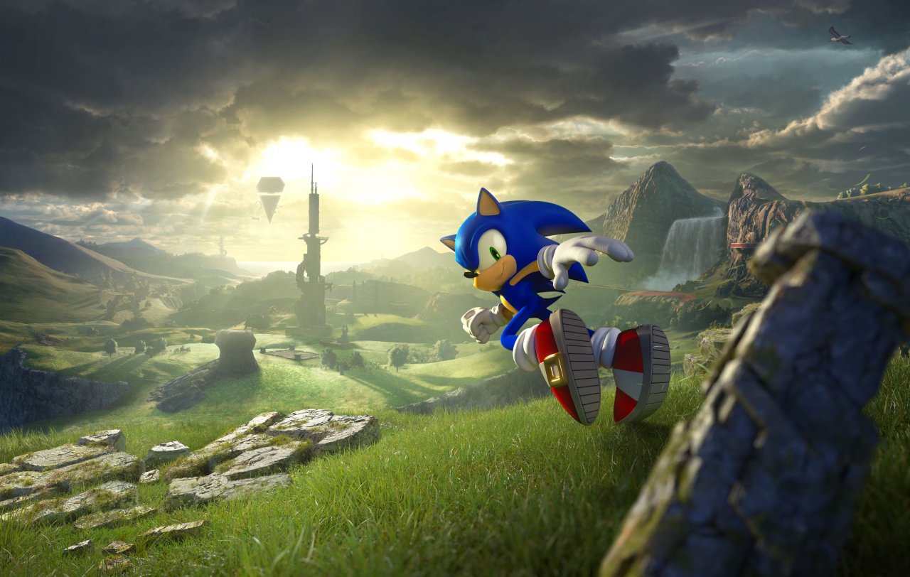 Sonic rast dem Sonnenuntergang entgegen.