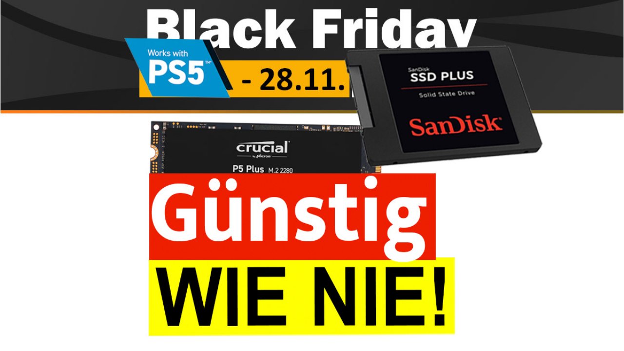 [25/11/2022] SSD kaufen: Die besten Tiefstpreis-Angebote für PC & PS5 am Black Friday - günstig wie nie!
