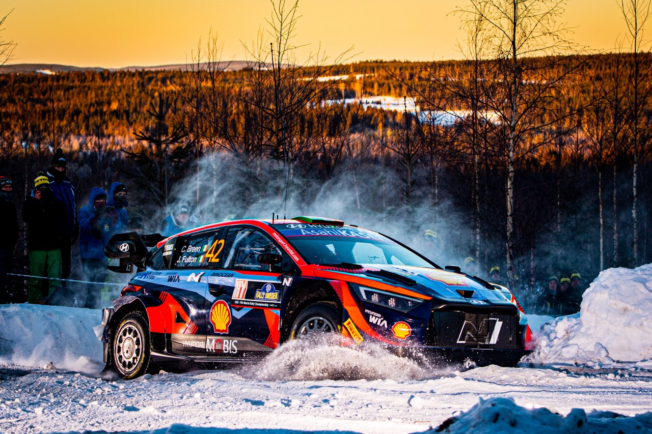 Der Hyundai von Craig Breen bei der WRC Schweden