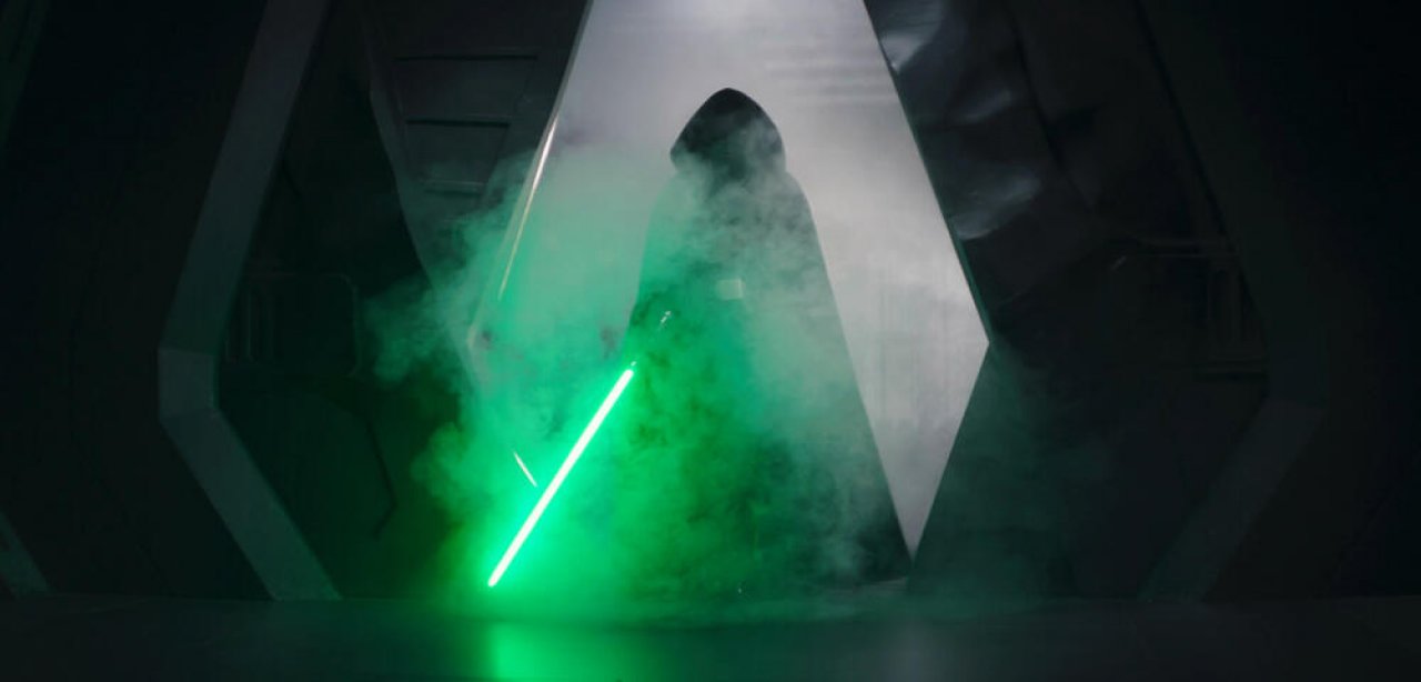 Charakteristisches Laserschwert aus Star Wars.