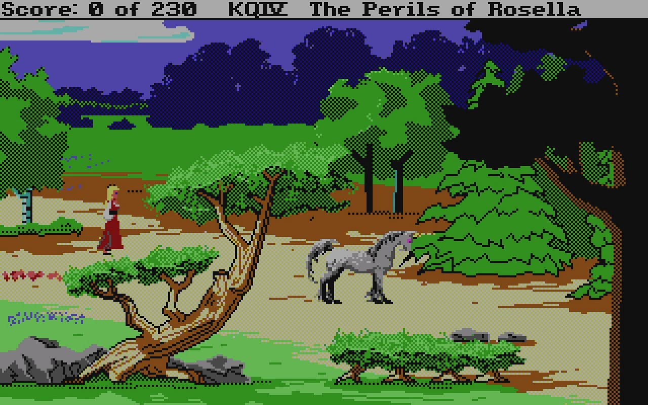 In King's Quest 4 streifen wir auch durch den Wald.