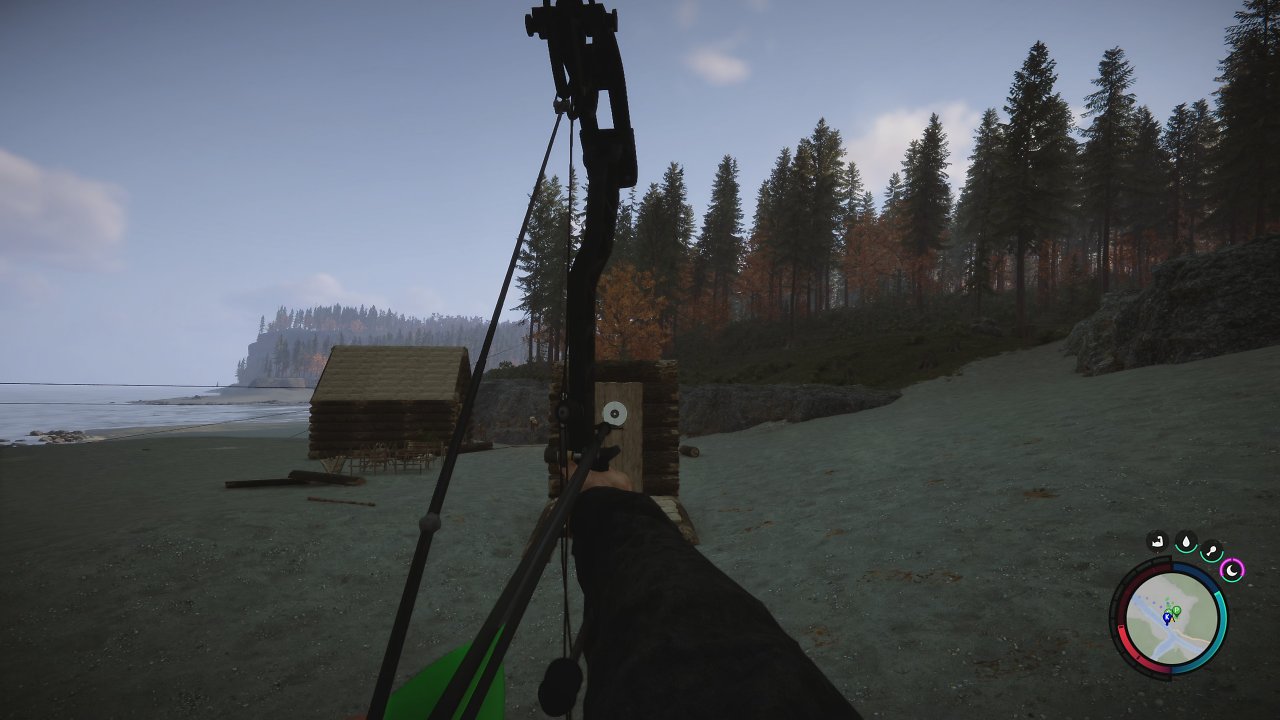 Spieler schießt Bogen