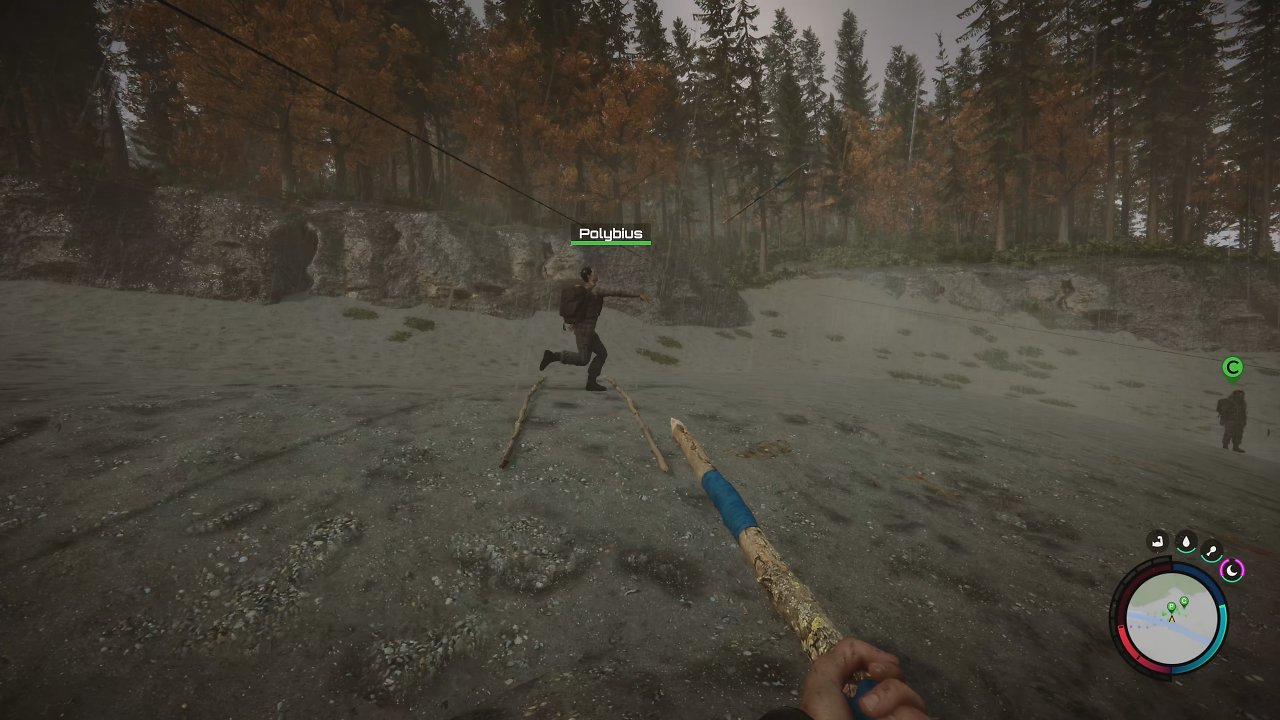Spieler wirft Speer