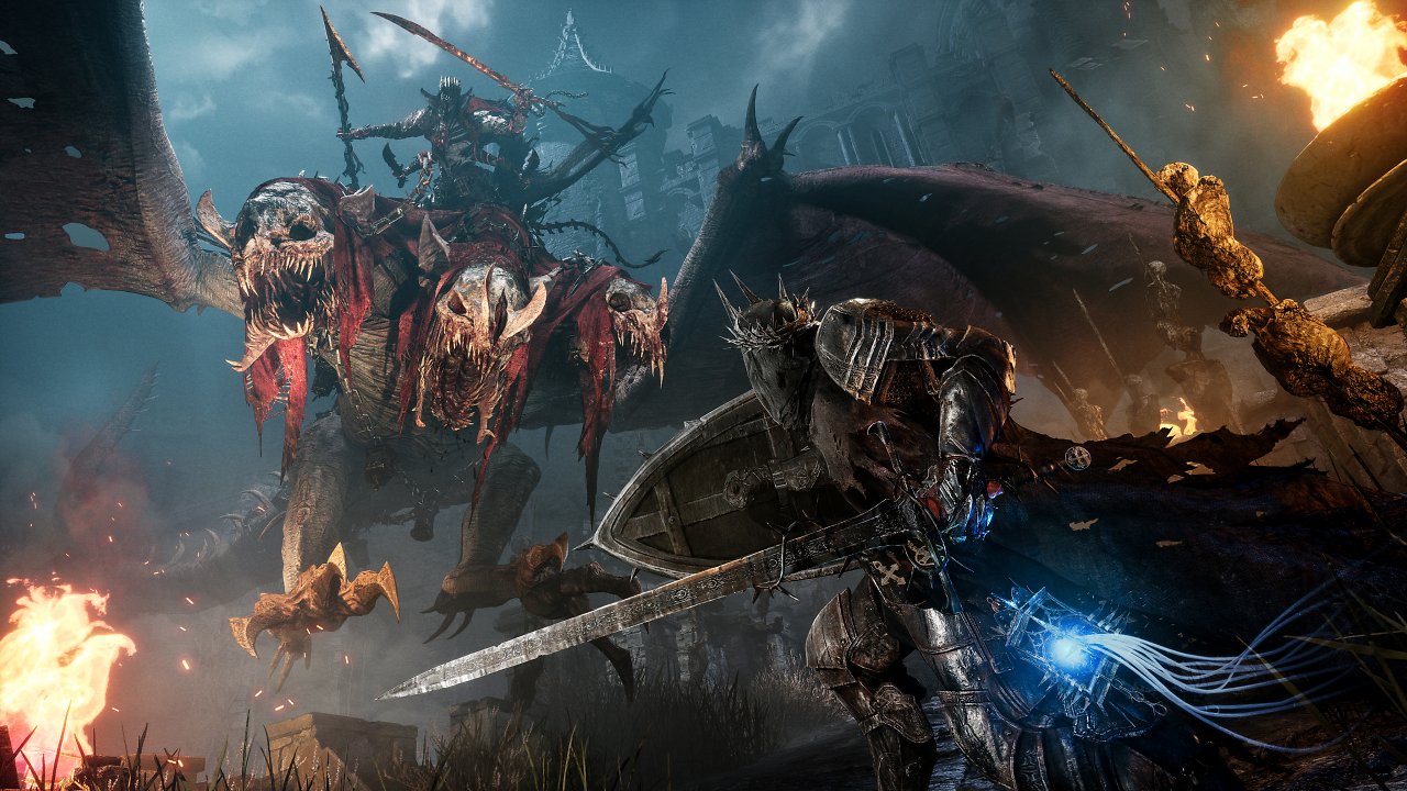 Ein Kampf gegen ein untotes Monster in Lords of the Fallen