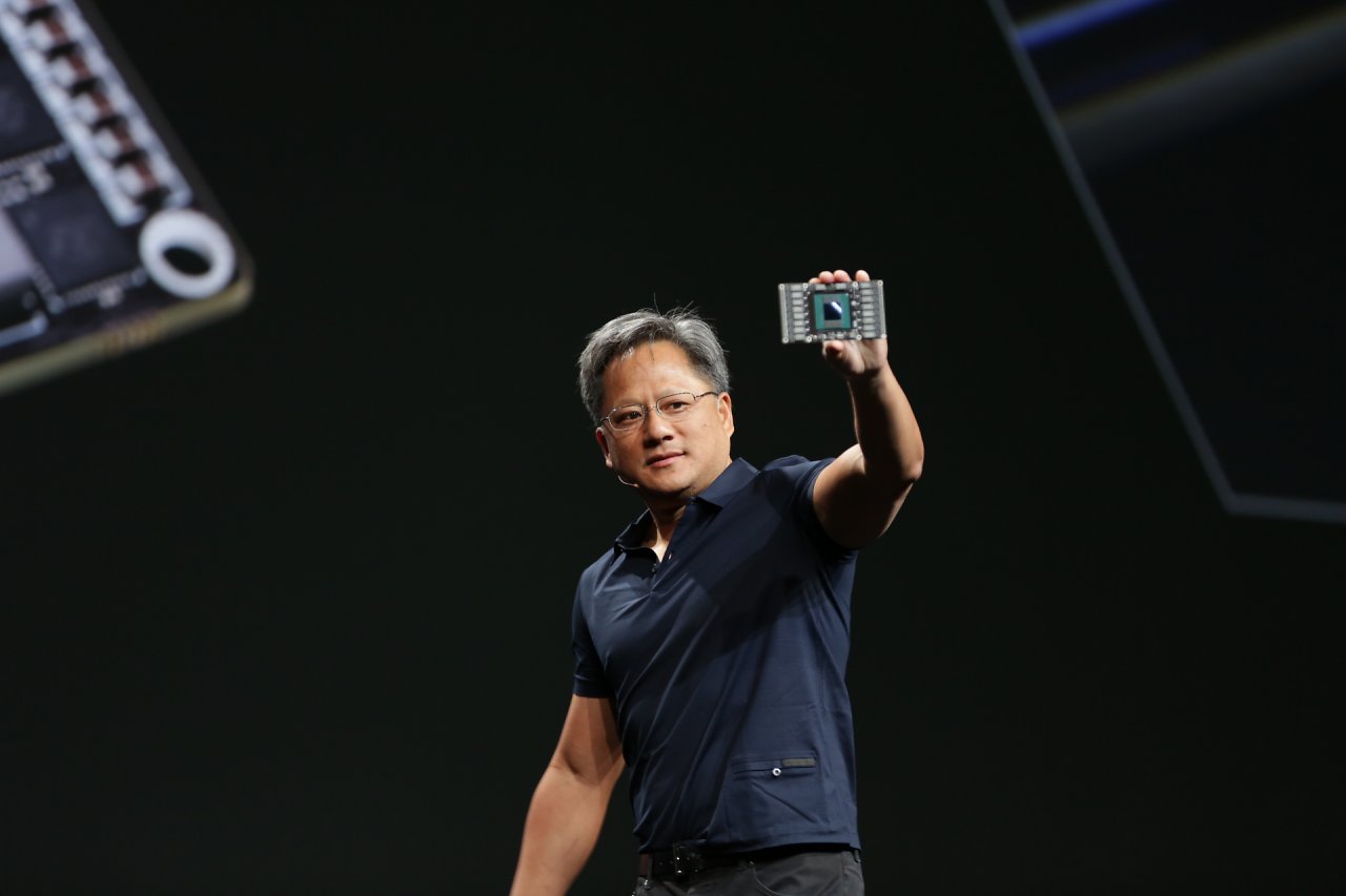 Jen-Hsun Huang präsentiert Pascal-Grafikchiparchitektur.