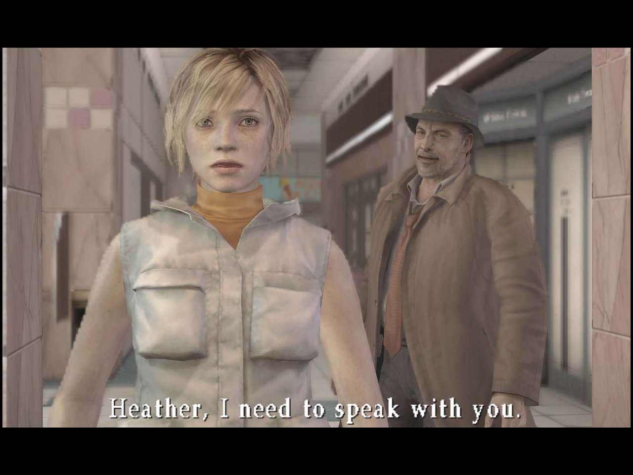 Heather Mason aus Silent Hill 3 trifft auf den Privatdetektiv Douglas.