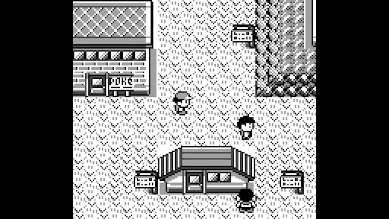Spieler geht durch die Stadt Lavandia in Pokémon Rot/Blau