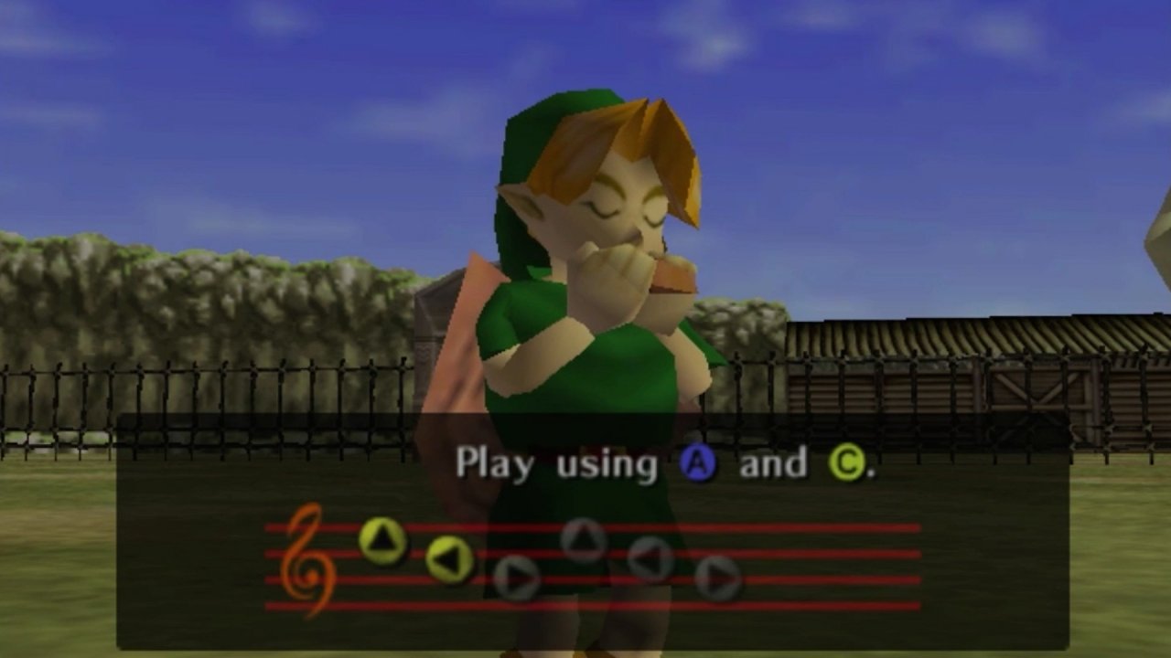 Zelda spielt auf der Ocarina.