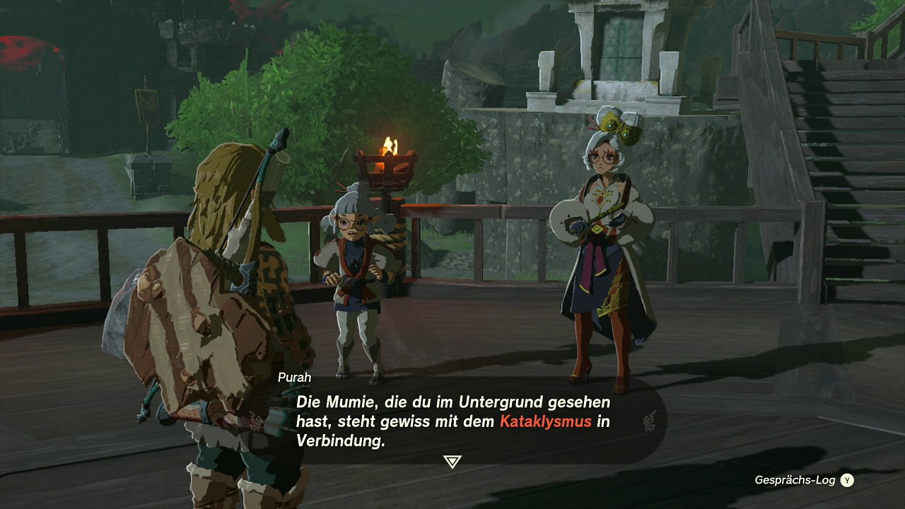 Man sieht einen Dialog über Schloss Hyrule.