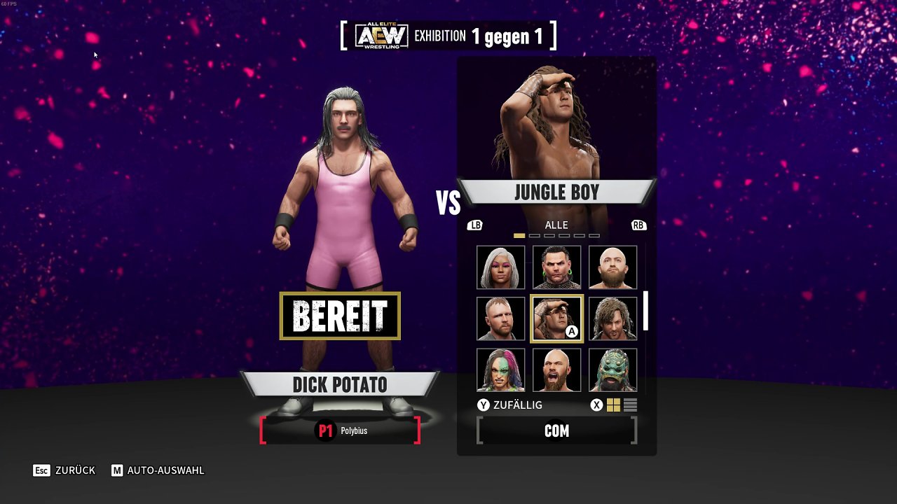 AEW Fight Forever Auswahlbildschirm