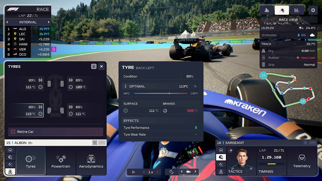Reifenzustand vom Auto von Alex Albon
