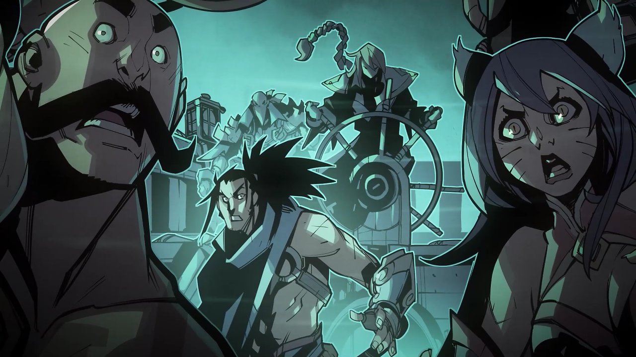 Miss Fortune und ihre Begleiter sind erschrocken.