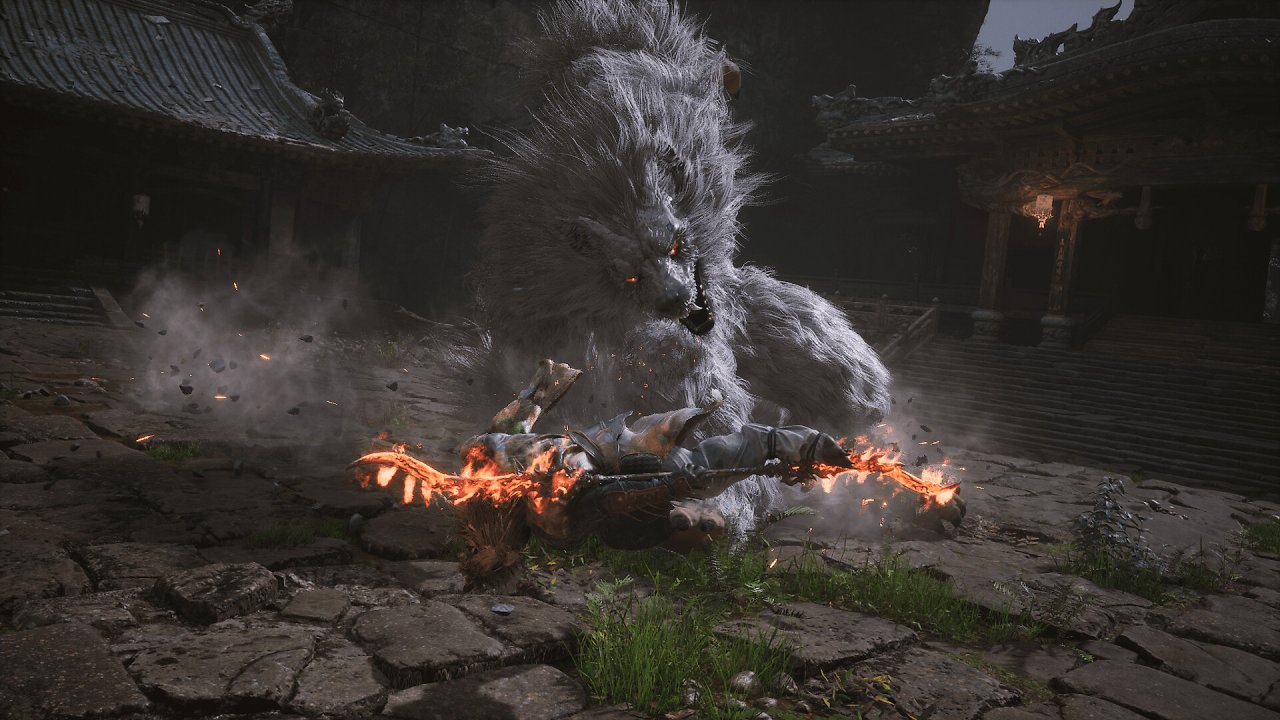 Im Kampf gegen einen Wolf in Black Myth: Wukong.