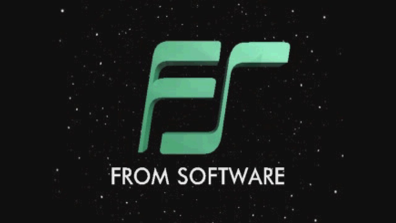 Das alte From Software Logo vor einem Sternenhintergrund.