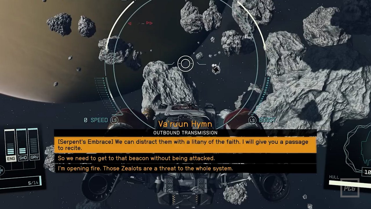 Beispiel der Dialogauswahl von Starfield