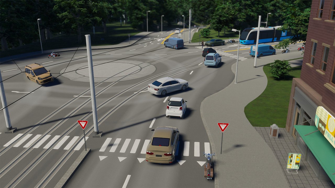 Man sieht eine Straße inklusive neuem Kreisverkehr